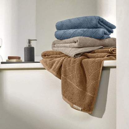 Toalha de Rosto Karsten Aspen Marrom Olho de Tigre 100% Algodão 450g/m² 48cm x 80cm