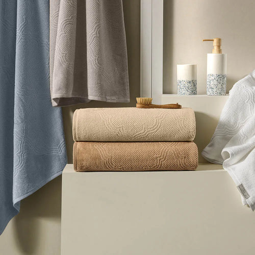 Toalha de Rosto Karsten Galbe Bege 100% Algodão 440g/m² 48cm x 70cm