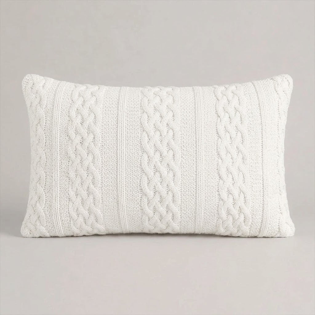 Almofada Tricot Buddemeyer Luxus Castello Marfim 50x90cm 100% Algodão