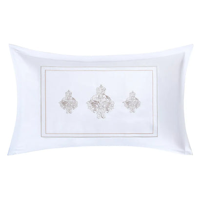 Capa de Almofada Bordada Herança 300 Fios Acetinados 35x60cm