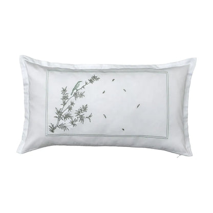 Capa de Almofada Bordada Refúgio Silvestre 300 Fios Acetinados 35x60cm