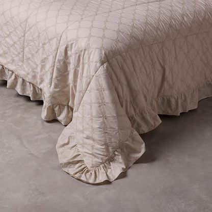 KIT COLCHA TRAP QUEEN  IVORY  3PC BEGE DUNA 2.84X2.62CM