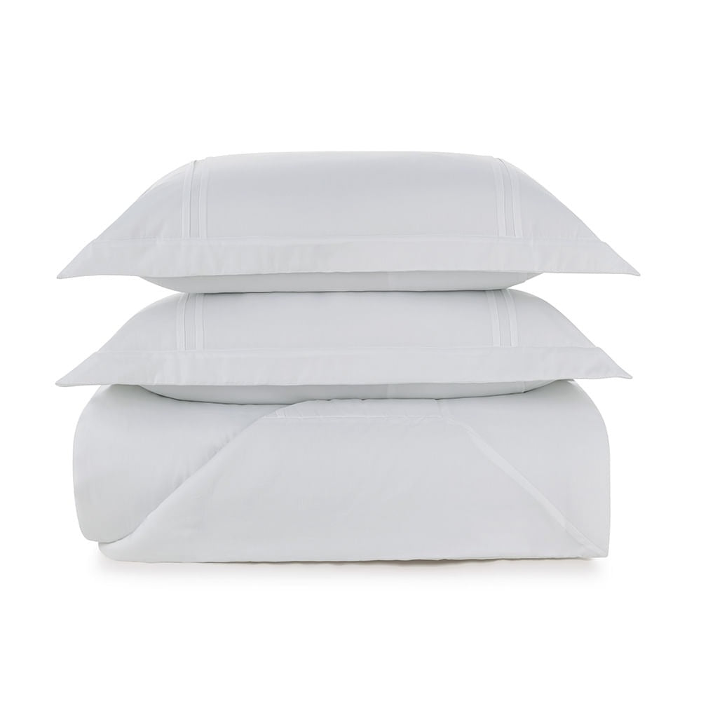 Jogo de Colcha King Trussardi Naxos 400 Fios 100% Algodão Branco 3,10x2,80m