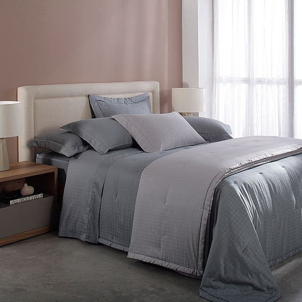 JOGO CAMA CASAL DAMASK SQUARE VERDE 220X250CM