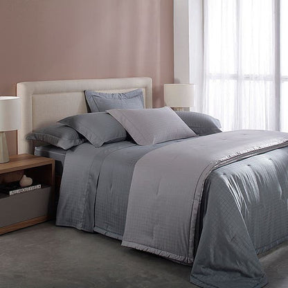 JOGO CAMA CASAL DAMASK SQUARE VERDE 220X250CM