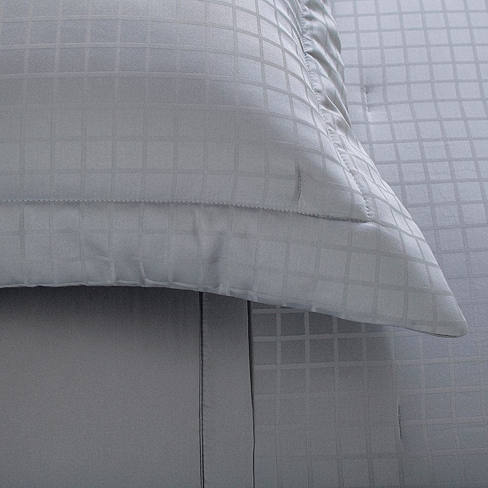 JOGO CAMA CASAL DAMASK SQUARE VERDE 220X250CM