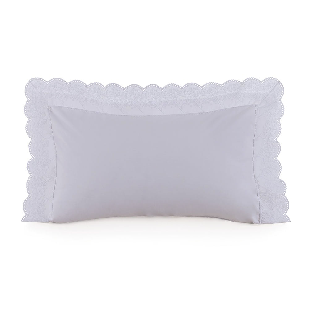 Super Fronha Trussardi Fiorita 100% Algodão Branco 50x90cm