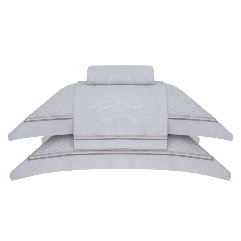 Jogo de Cama Buddemeyer Cetim Bud Vision Basilic 300 Fios 100% Algodão Casal Cor Cinza