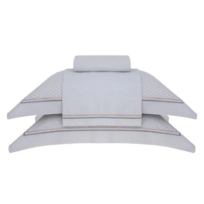 Jogo de Cama Buddemeyer Cetim Bud Vision Basilic 300 Fios 100% Algodão Casal Cor Cinza