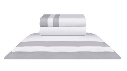 Jogo de Cama Casal Double Branco/Prata 200 fios 100% Algodão Naturalle