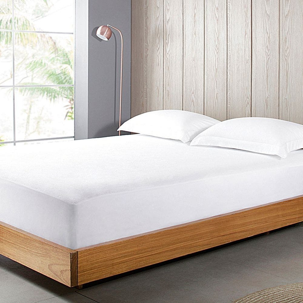 Protetor de Colchão Malha Maison II Queen 160x200x40 cm Cor Branco 100% Algodão e Poliéster Impermeável