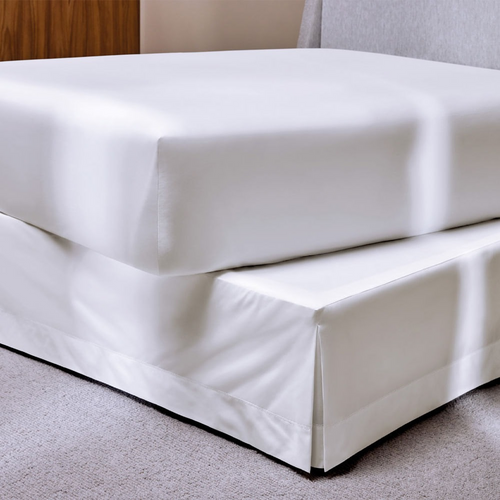 Saia para Cama Box Casal 100% Algodão Tullia Branco/Branco percal 200 fios 100% algodão Trussardi