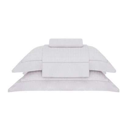 Jogo de Cama Cetim Damask Square 300 Fios 100% Algodão Super King Cor Cinza