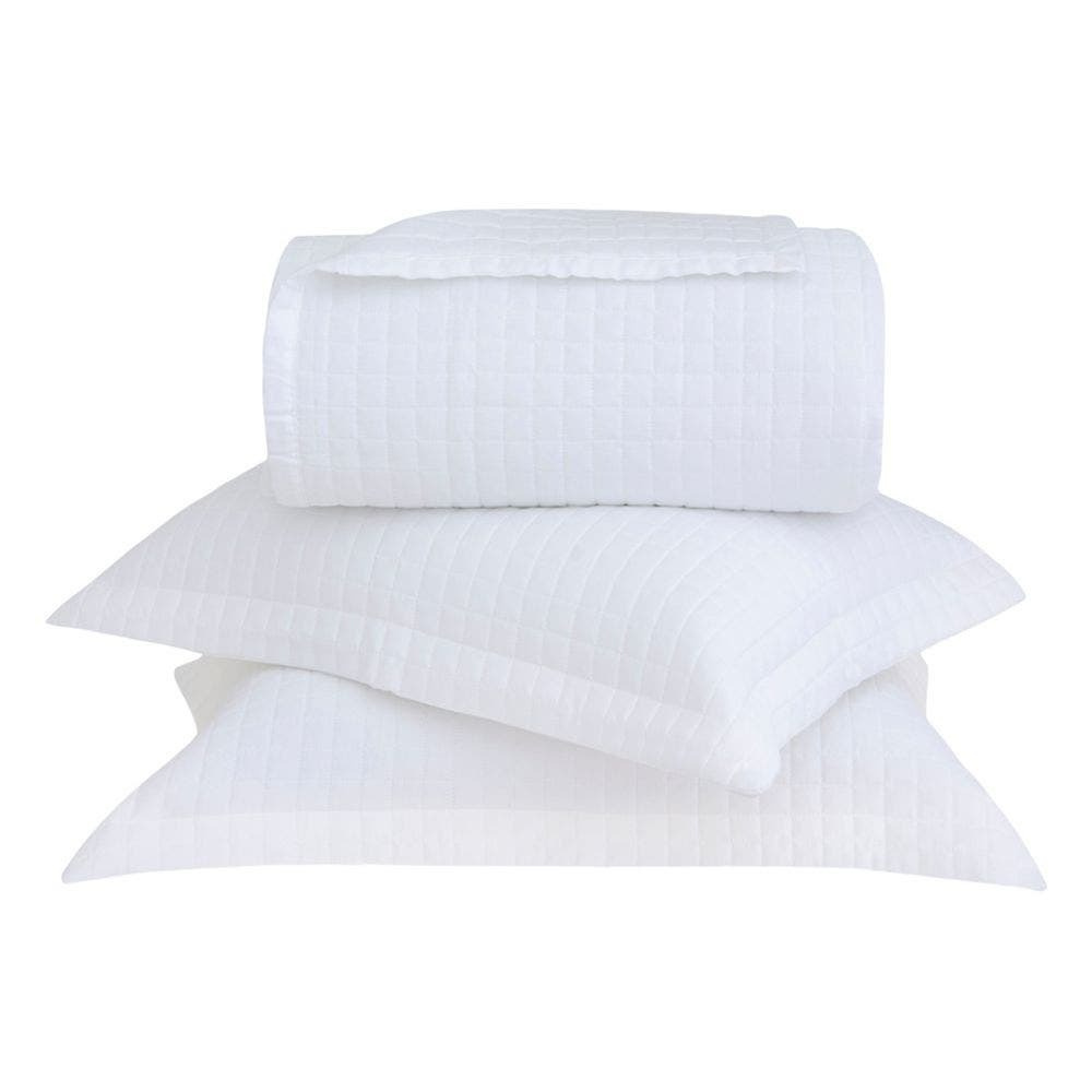 Kit Colcha Buddemeyer New Colors Micromatelassê 3 Peças 270 Fios 100% Algodão Cetim Queen Cor Branco