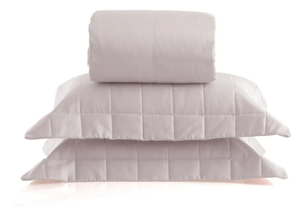 Colcha Satinee Square King Cor Rosé 100% Algodão