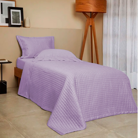 Kit Colcha Buddemeyer New Colors Micromatelassê 2 Peças 270 Fios 100% Algodão Cetim Solteiro Cor Rosa