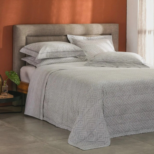 Kit Colcha Buddemeyer Trapuntada Boston 3 Peças 180 Fios 100% Algodão Percal Queen Estampado