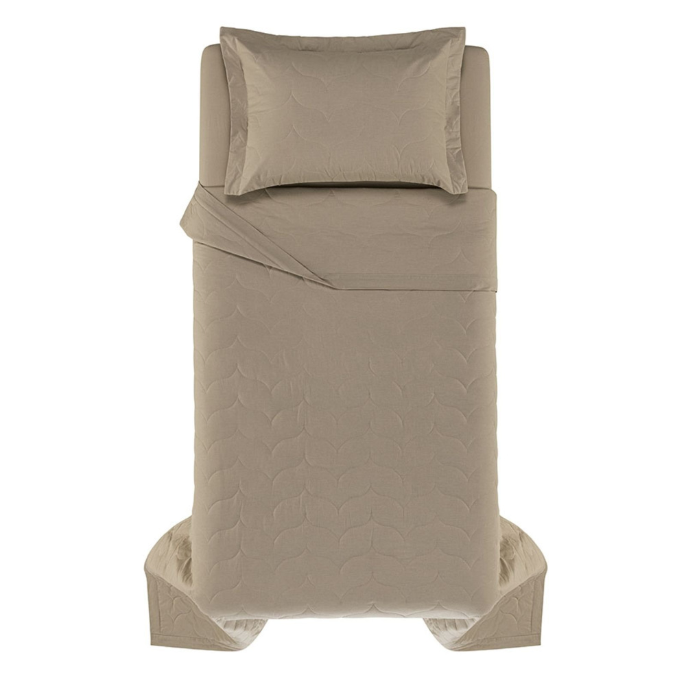 Jogo Colcha Karsten 2 Peças 100% Algodão  180 x 260 cm  Solteiro Bege