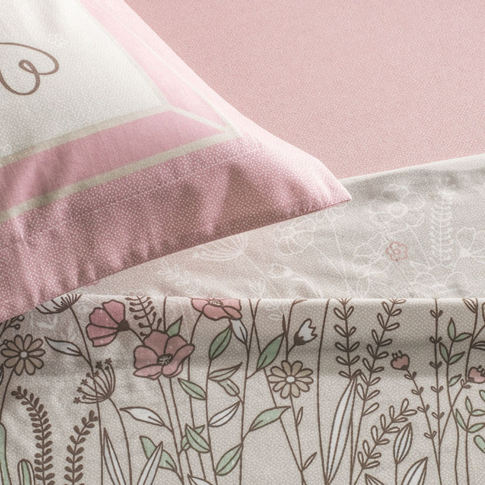 Jogo de Cama Karsten Bia 3 Peças 180 x 250cm Solteiro Rosa