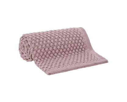 Manta Tricot Manu 125x150 cm Cor Rose 100% Poliéster