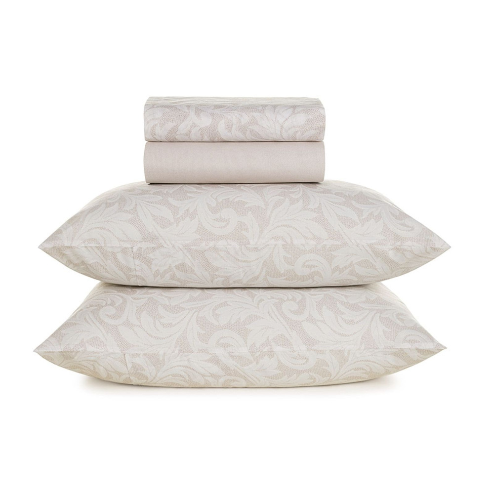 Jogo de Cama Karsten Susan 160 Fios 100% Algodão Casal Estampado Bege