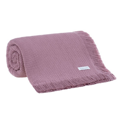 Colcha Buddemeyer Jacque com Franja Modelo 10014-104 100% Algodão Tricot Casal Cor Rosa