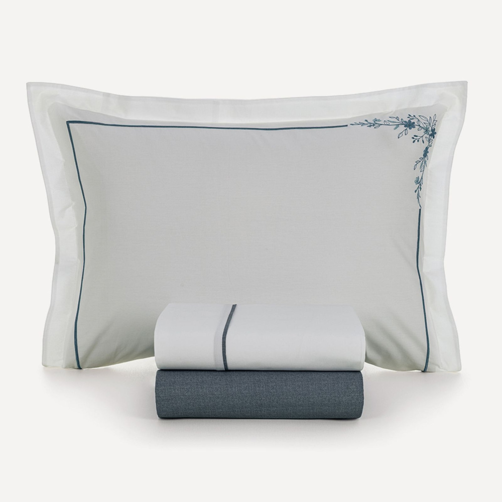 Jogo de Cama Casal 200 Fios 100% Algodão Helen Branco Karsten