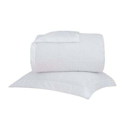 Kit Colcha Buddemeyer Damask Square 2 Peças 300 Fios 100% Algodão Cetim Solteiro Cor Branco