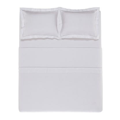 Jogo de Cama Queen 300 fios Doppio Branco Algodão Egipcio Trussardi