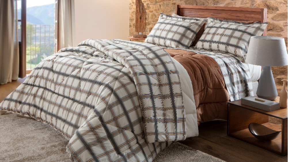 Jogo de Cama Solteiro Pampas 200 fios 100% Algodão Naturalle