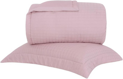 Kit Colcha Buddemeyer Damask Square 2 Peças 300 Fios 100% Algodão Cetim Solteiro Cor Rosa