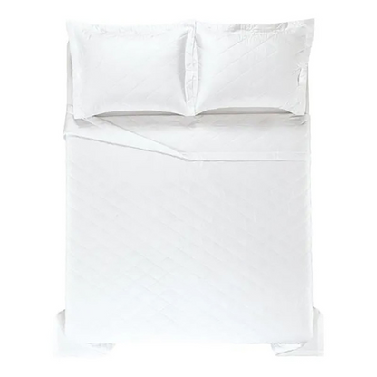 Colcha Bossa 3 Peças 300 Fios 320 x 280cm Super King Branco