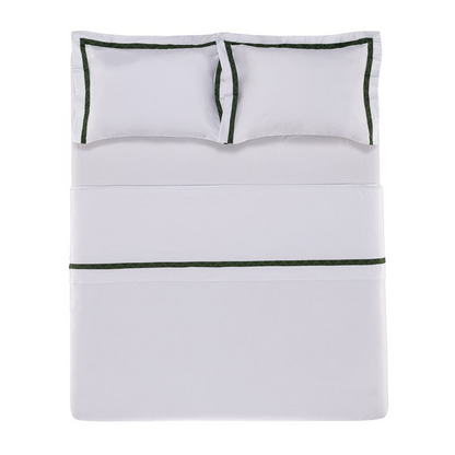 Jogo de Cama Queen Trussardi Eleganza 300 Fios 100% Algodão Branco 240x280cm