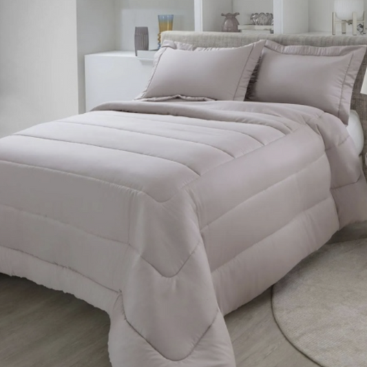 Kit Cobre Leito Colcha Kacyumara Confort Montez 300 Fios 100% Algodão Queen Cor Prata
