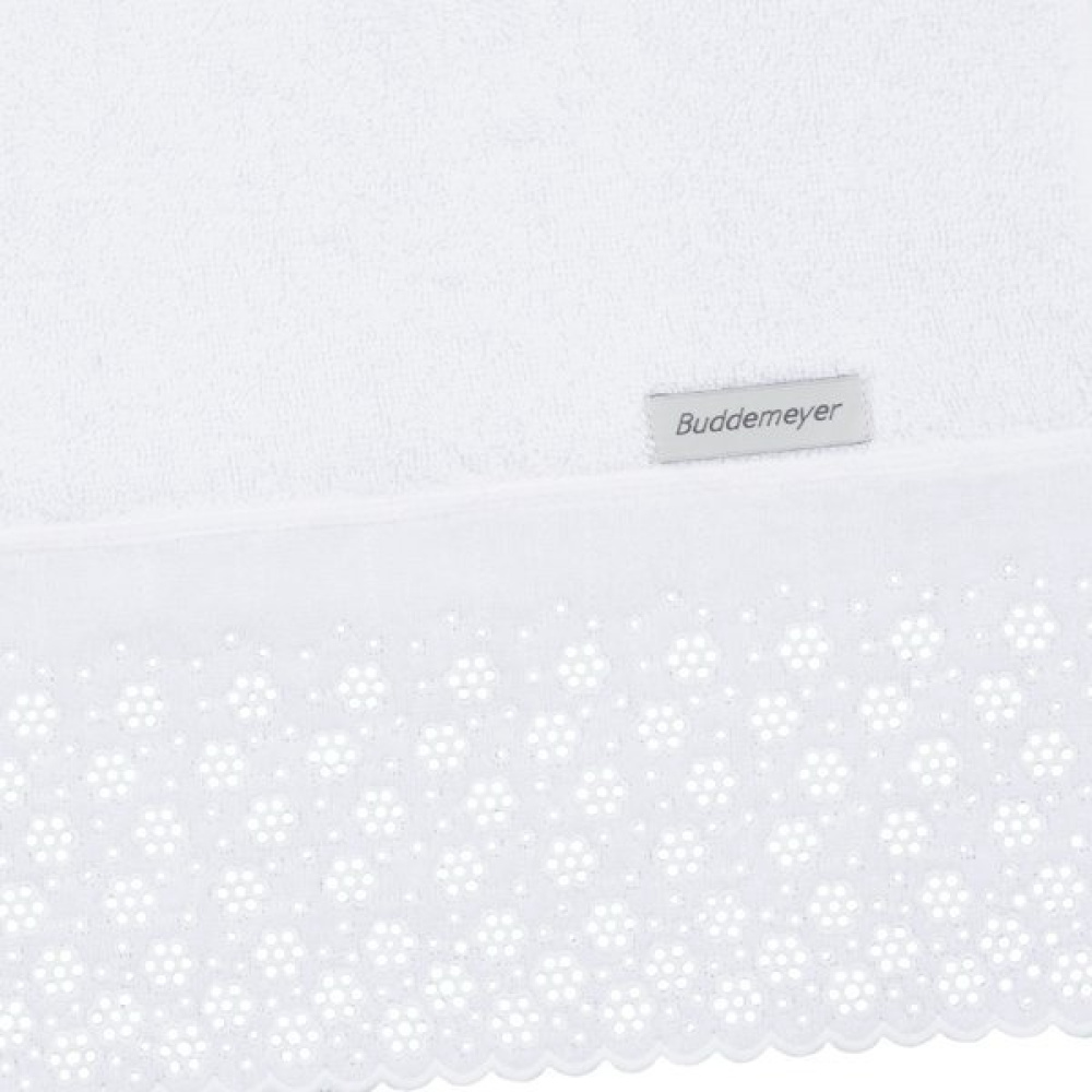 Toalha de Banho com Aplicação Lovely 70x140 cm Cor Branco 100% Algodão