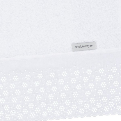 Toalha de Banho com Aplicação Lovely 70x140 cm Cor Branco 100% Algodão