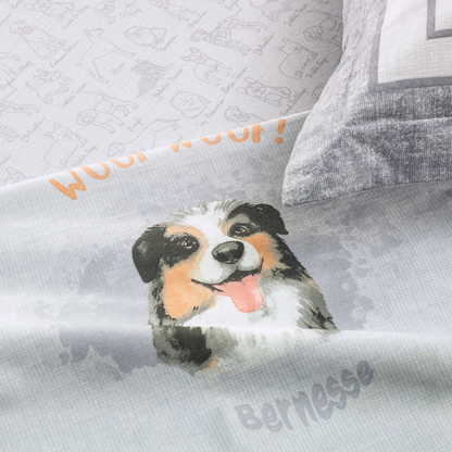 Jogo de Cama Infantil Solteiro 200 Fios 100% Algodão Dog Karsten