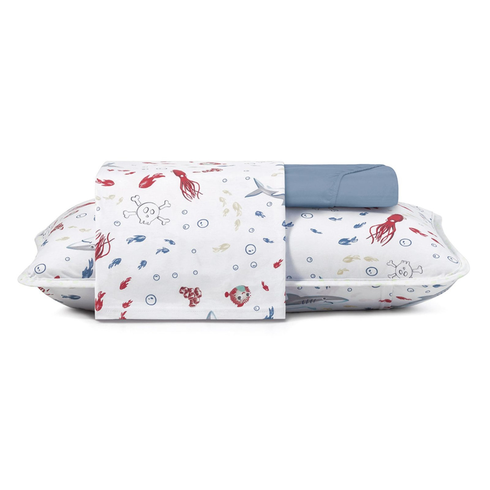 Jogo de Cama Altenburg Mundo Kids Malha Nautico Compose 4 Peças 2,10x2,40m