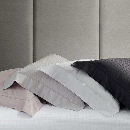 Fronha Damask Square 3 Abas 50x90 cm Cor Branco 300 Fios 100% Algodão Cetim