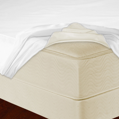 Protetor de Colchão Kacyumara Impermeável Solteiro 100% Algodão Branco