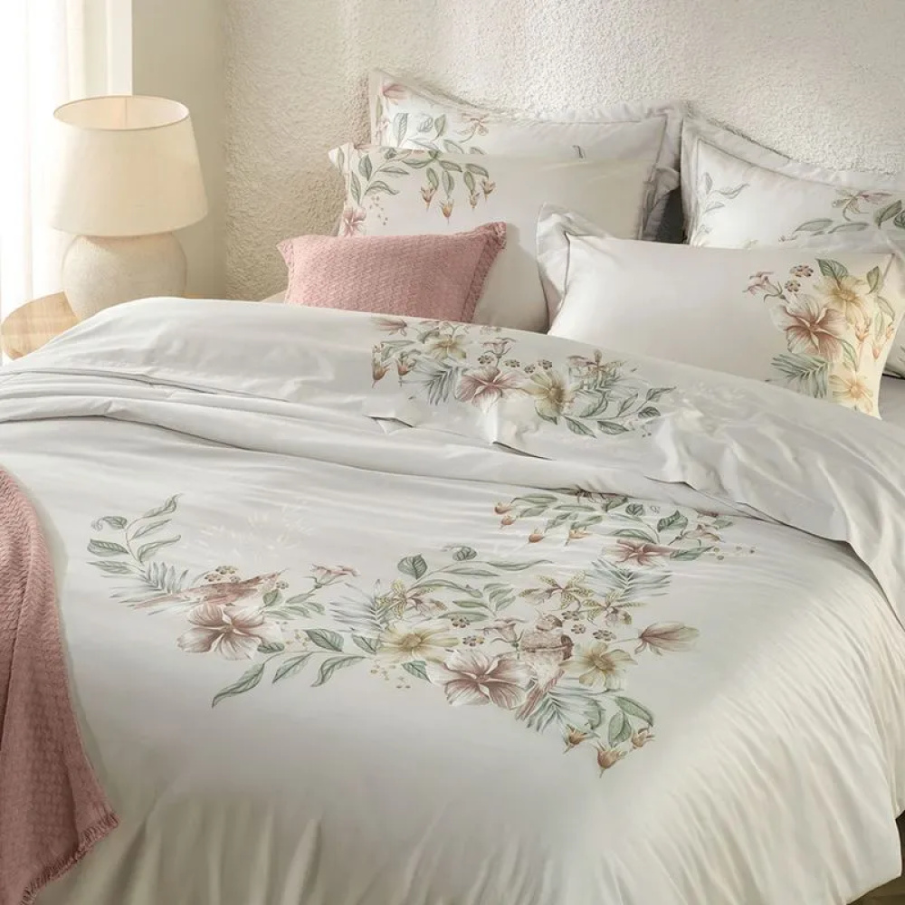 COLCHA KARSTEN C/ PORTA TRAVESSEIRO 300 FIOS CETIM 100% ALGODÃO EGÍPCIO ISLA KING