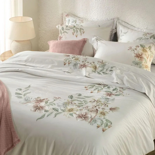 COLCHA KARSTEN C/ PORTA TRAVESSEIRO 300 FIOS CETIM 100% ALGODÃO EGÍPCIO ISLA KING