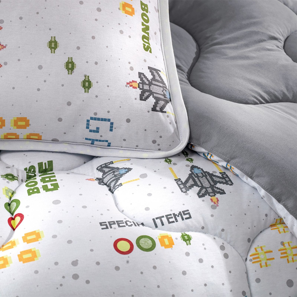 Jogo de Colcha Altenburg Mundo Kids Malha Antimicrobiana 3 Peças Virtual 2,10x2,40m