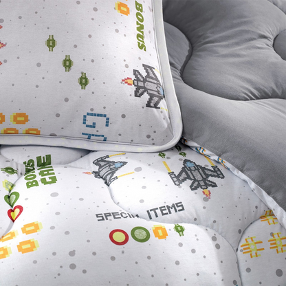 Jogo de Colcha Altenburg Mundo Kids Malha Antimicrobiana 3 Peças Virtual 2,10x2,40m