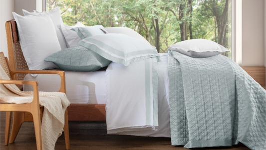 Jogo de Cama Casal St. Honoré 300 fios Verde Fog 100% Algodão Naturalle