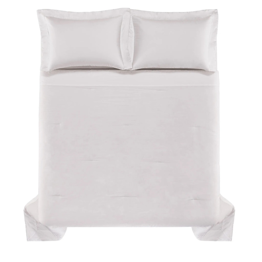 Jogo de Colcha Trussardi Dianna Queen Branco 300 Fios 100% Algodão Egípcio – 2,70 x 2,70m