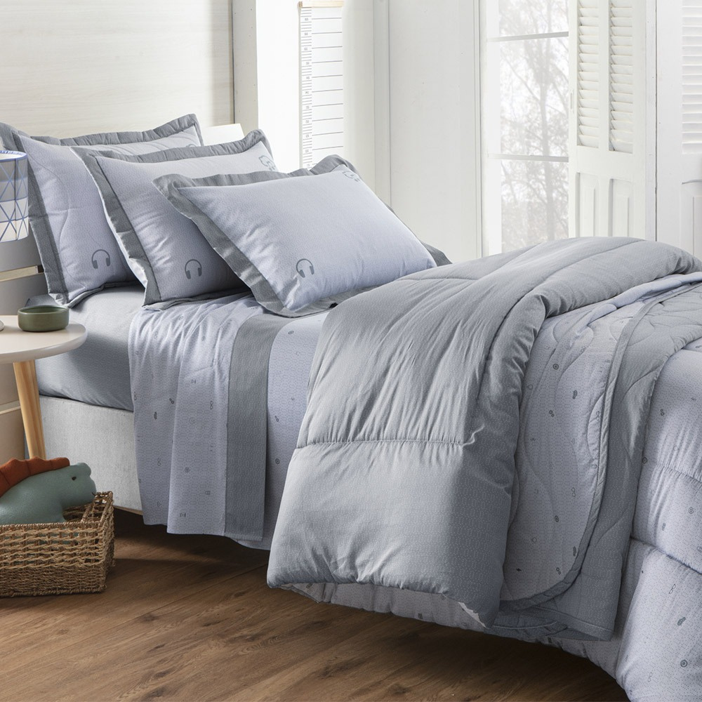 Jogo de Cama Satinee Plus 100% Algodão Solteiro Estampado