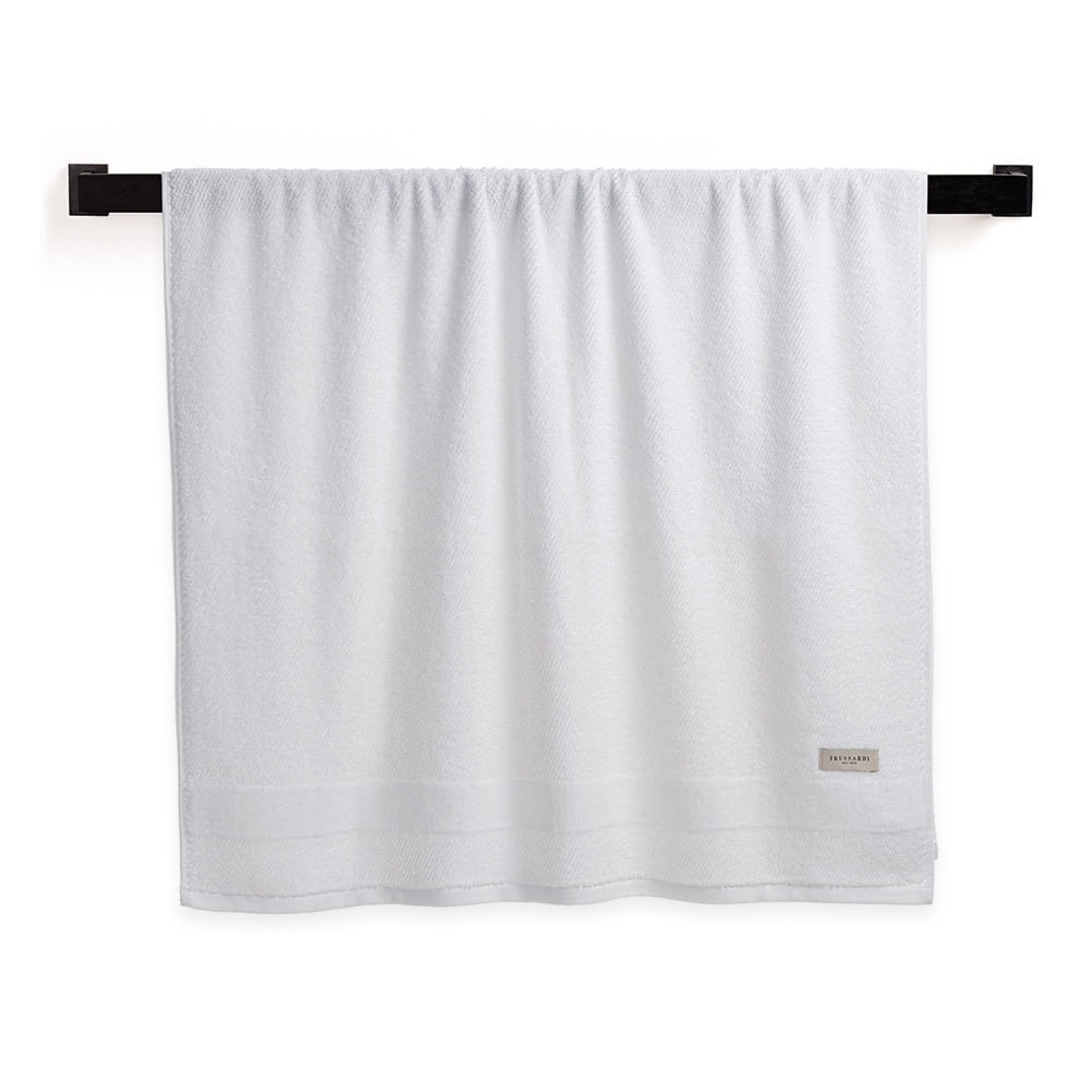 Toalha Banhão Trussardi Veludo Borgia 86 x 150cm Branco