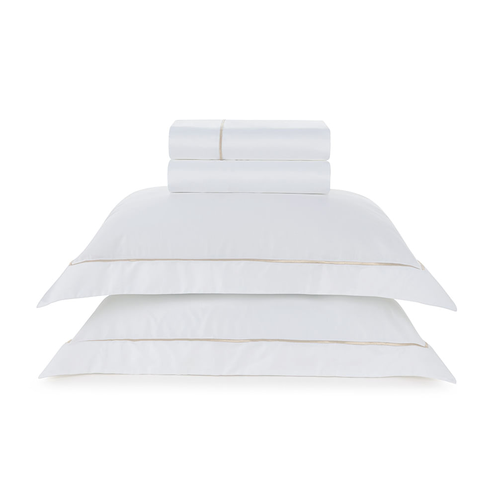 Jogo de Cama Dominicani 280 x 280cm King  Branco