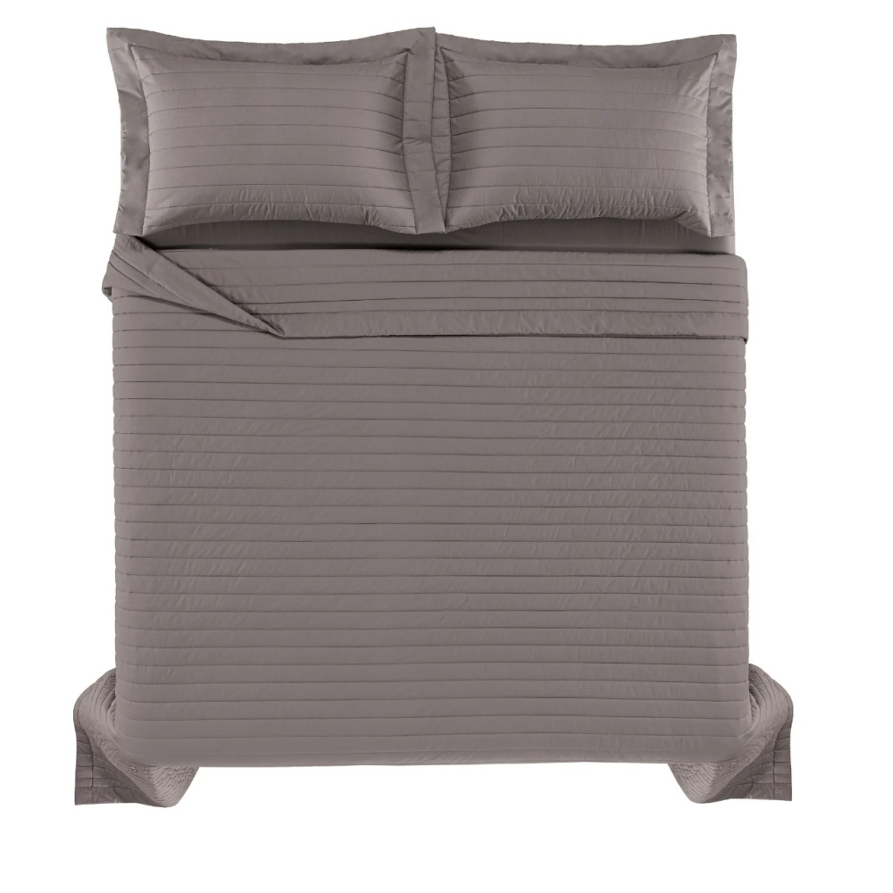 JOGO DE COLCHA MONTELEONE ARDOSIA QUEEN 2,40x2,60 200 fios 100% algodão Trussardi